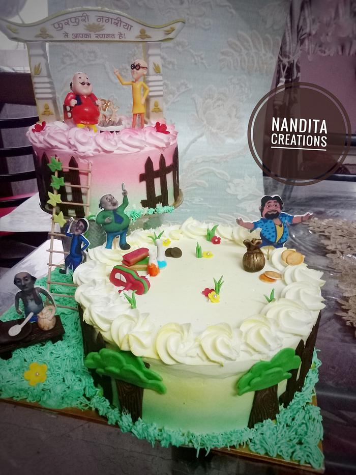 Motu patlu theme cake