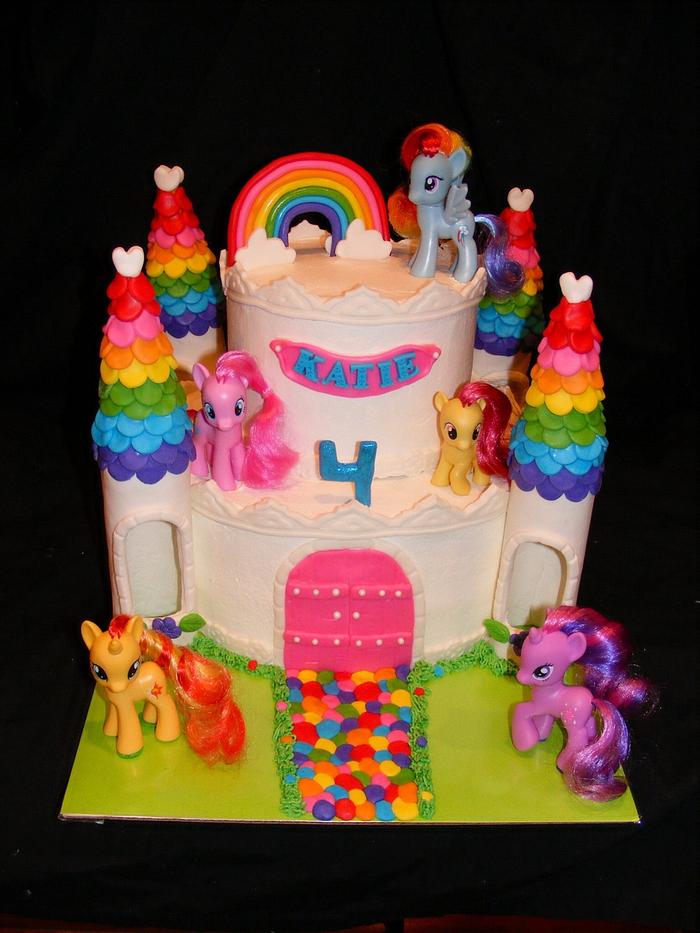 My Little Pony Rainbow Castle Cake