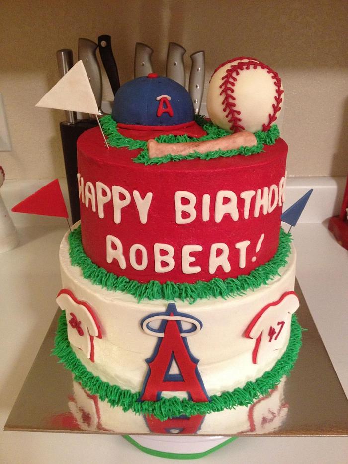 Angels baseball cake