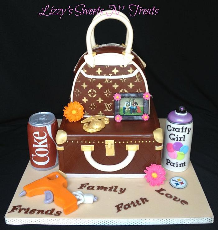 Louis Vuitton Purse & Luggage cake