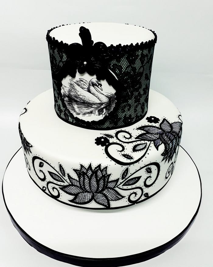 Cake Blanco y Negro