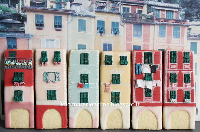 Portofino, painted facades, set of cookies