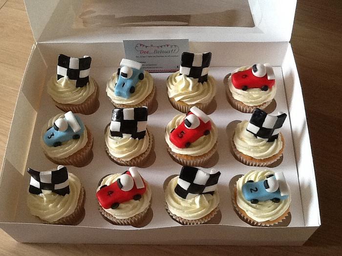 Cute Go Karting cupcakes