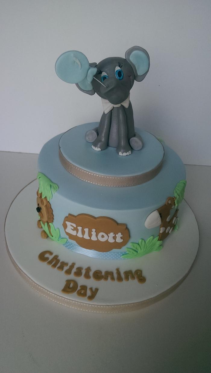 Elephant christening cake