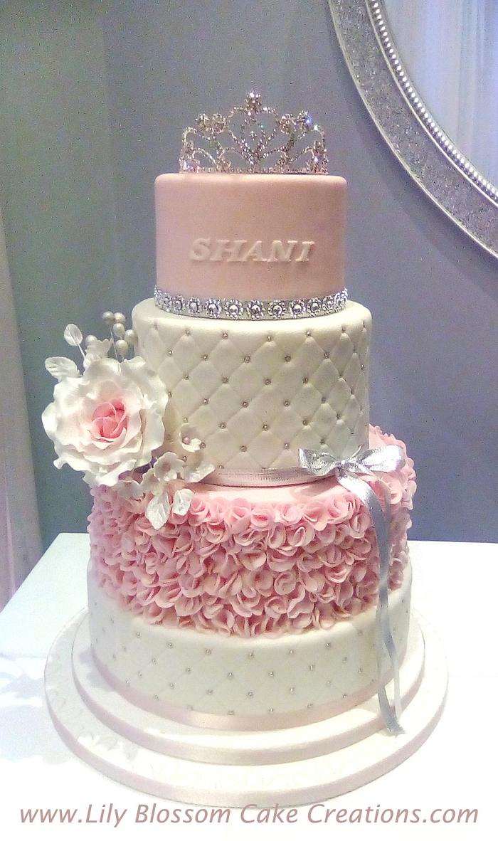 Silver Tiara 21st Birthday Cake
