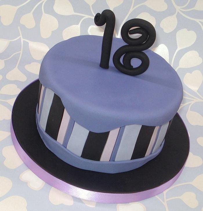 Purple and black striped cake