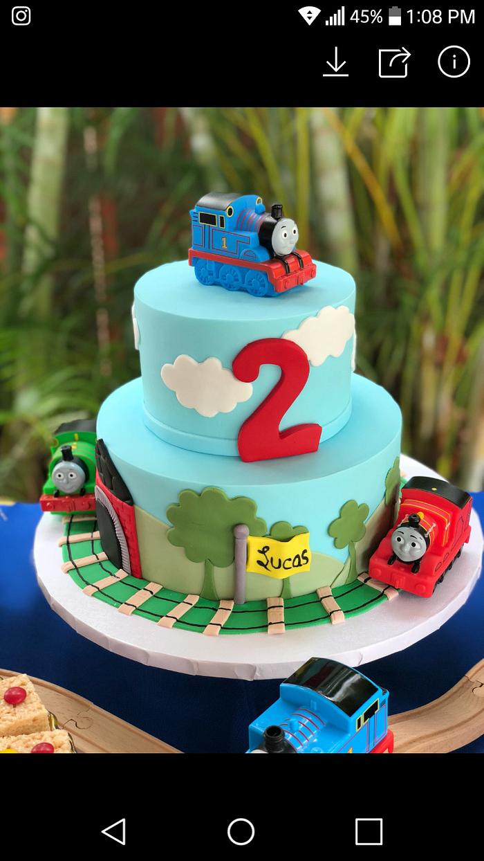 Thomas the Train cake I made for my son's 2nd birthday. : r/Baking