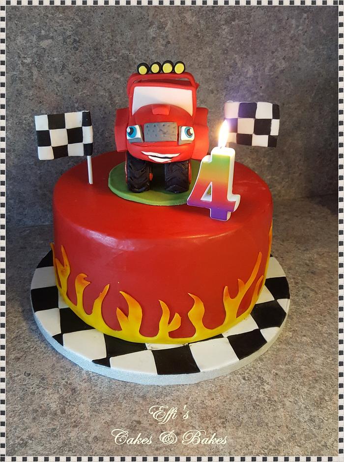 4th Birthday Cake Blaze the Monstermachine