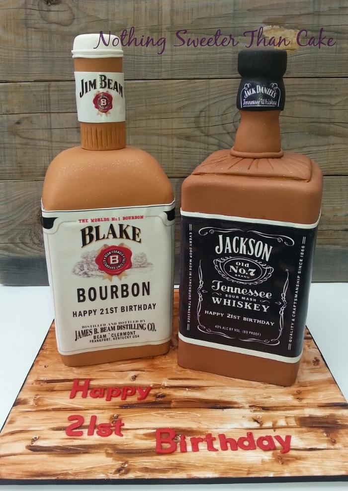 Bourbon Bottle 21st Birthday Cake