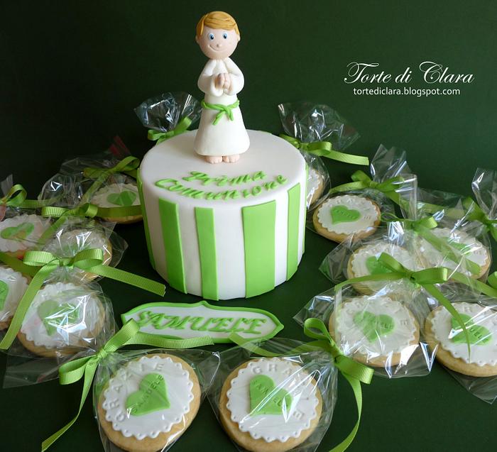 First Communion topper cake