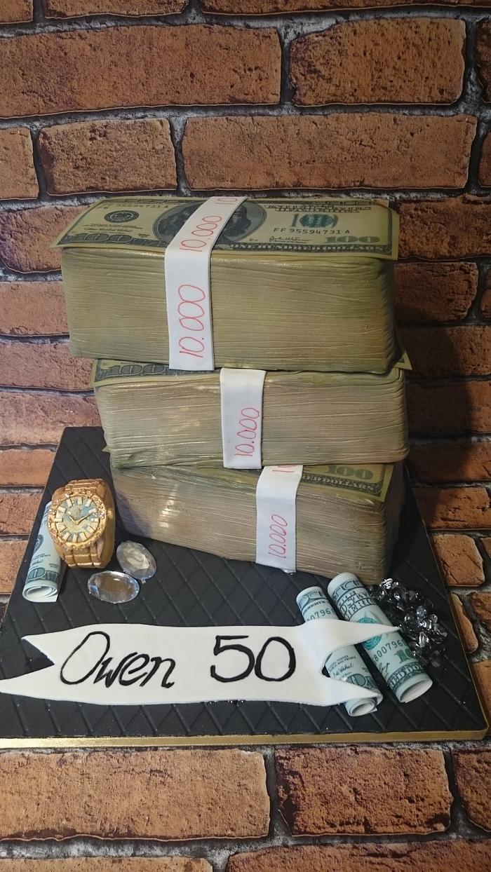dollar bills money cake 