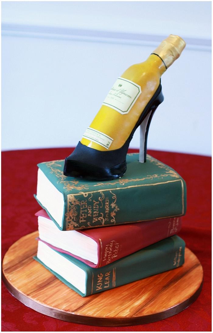 Shoe and book cake 