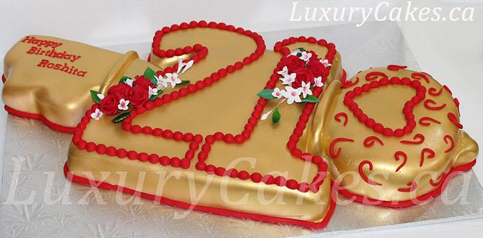 21st birthday cake - Key cake