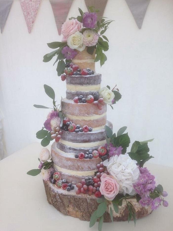 Romantic Naked Wedding Cake - my 1st attempt