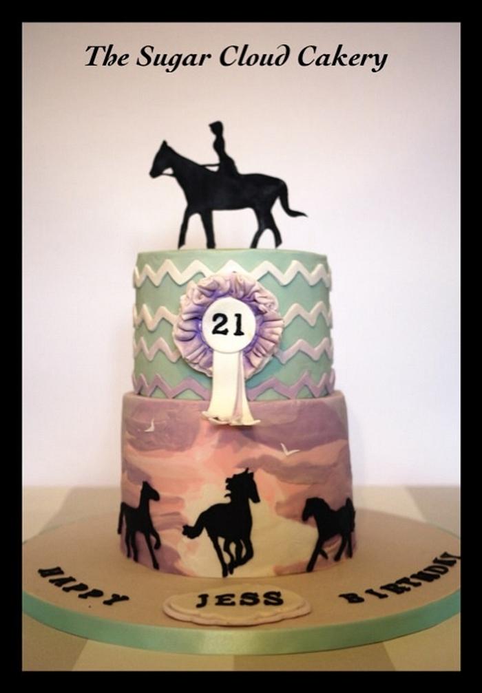 Horse silhouette cake 