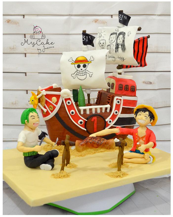 One piece thousand sunny ship - Decorated Cake by - CakesDecor