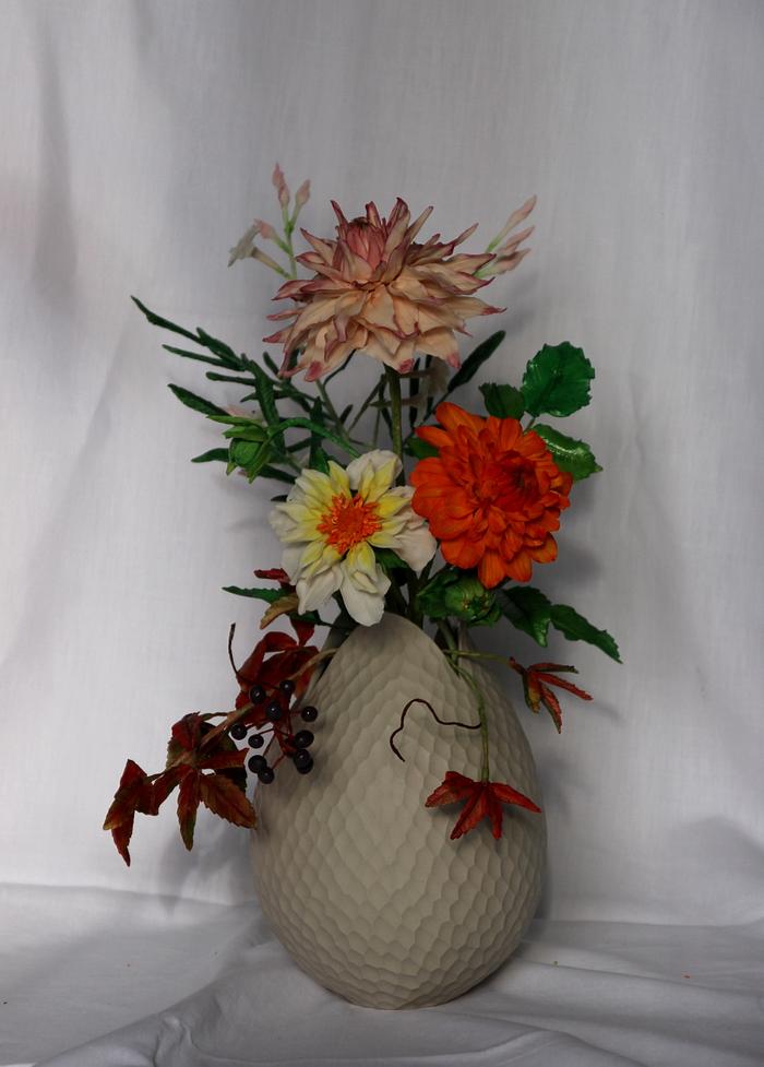 a bouquet of dahlias