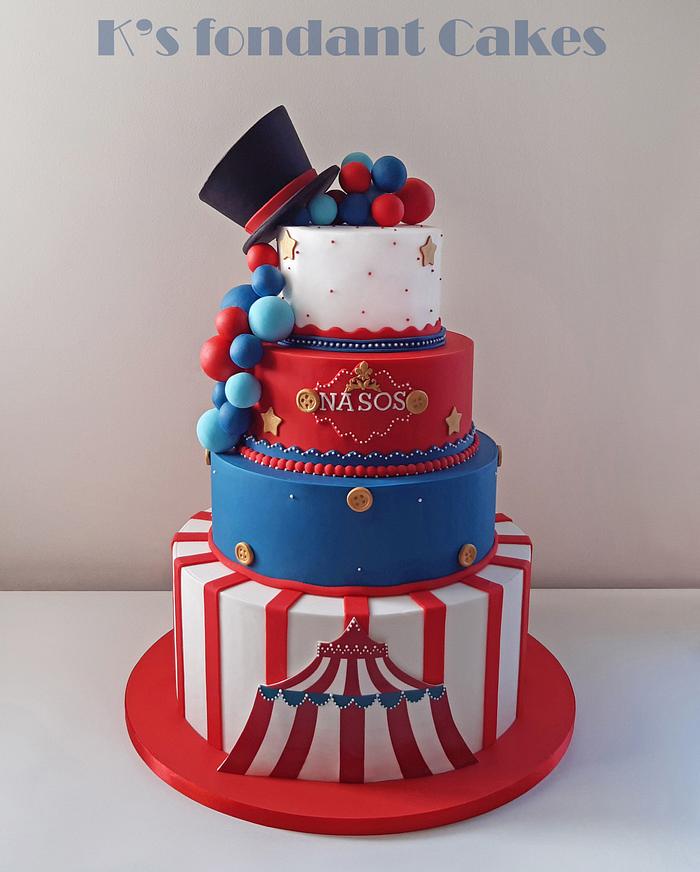 Circus Themed Cake Decorated Cake By Ks Fondant Cakes Cakesdecor 