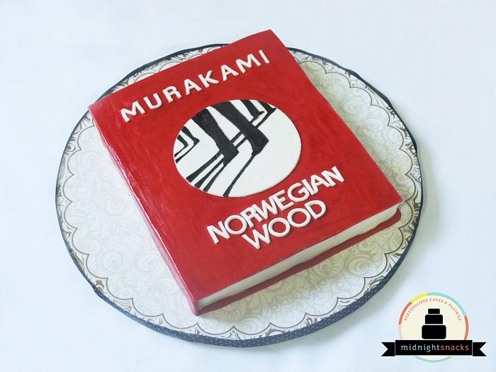 Haruki Murakami's Norwegian Wood Book Cake 