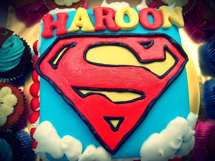 Superman Rainbow cake