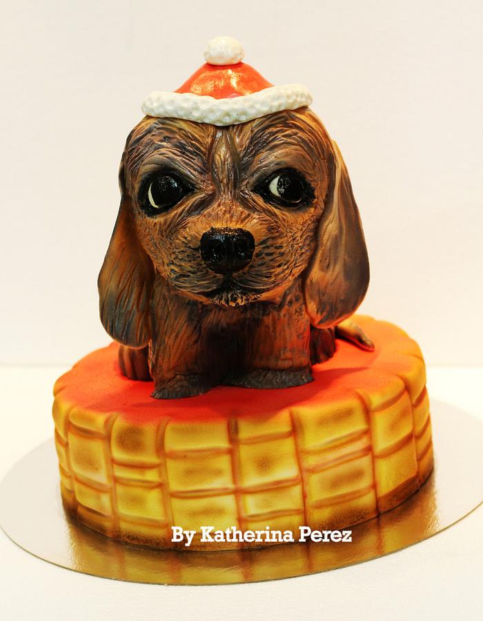 Cavaliers King Charles Spaniel puppy 3D cake