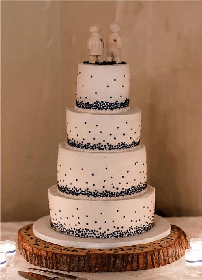 Blue Dot wedding cake