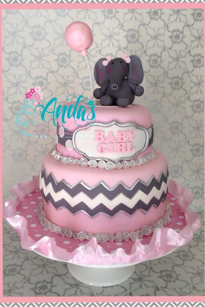 Pink & Gray Chevron and Elephants Baby Shower!