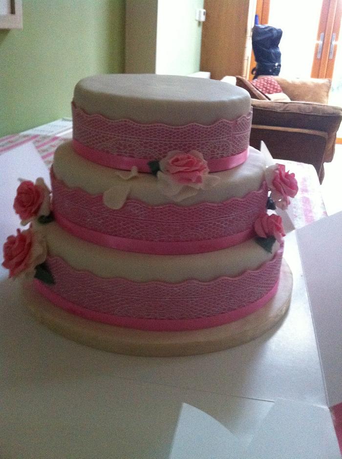Lace wedding cake!