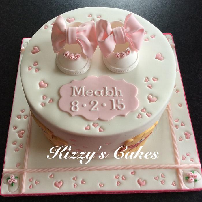 Teddies and Bootees Christening Cake