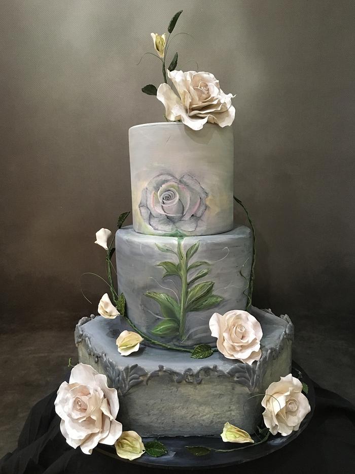 Handpainted Wedding Cake