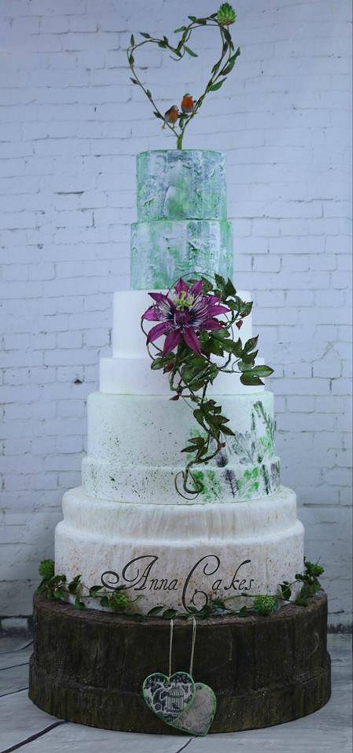 Wedding cake with passion flower
