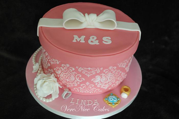 Pink & White Gift Box Cake