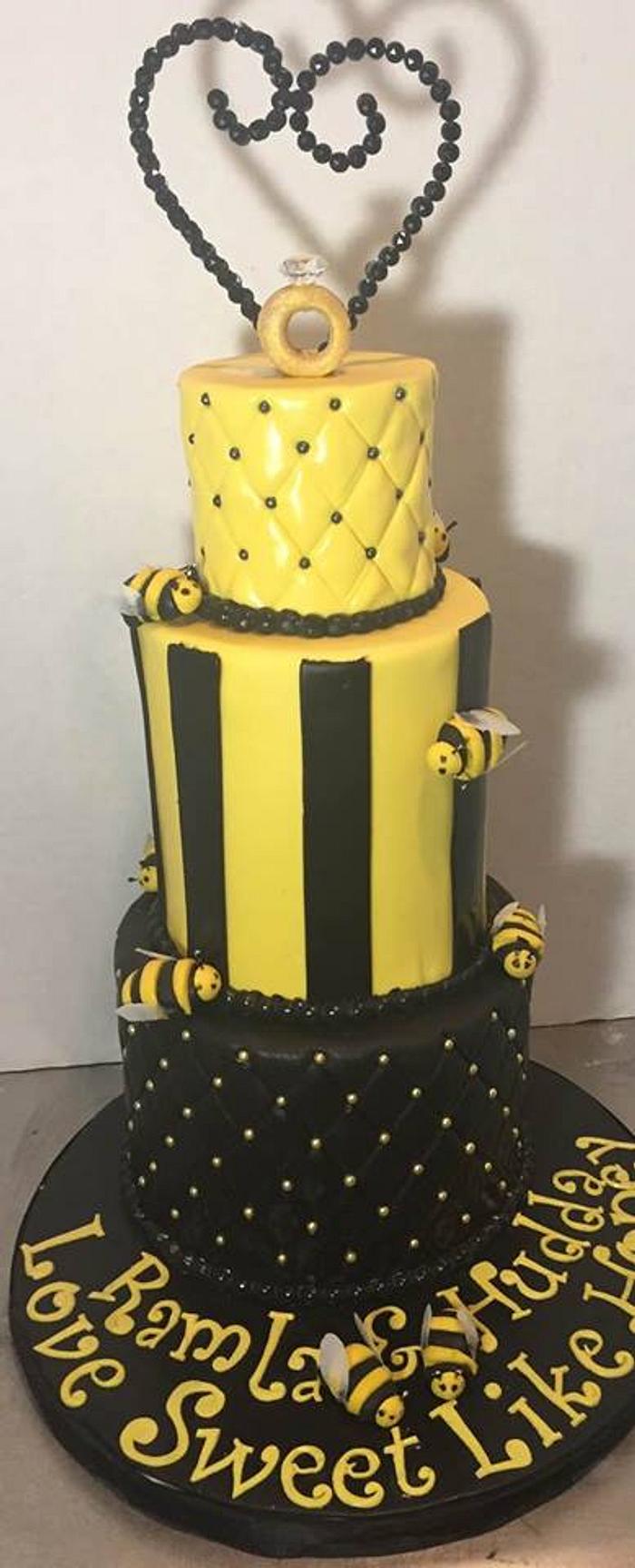 Bumble Bee Bridal Shower Cake