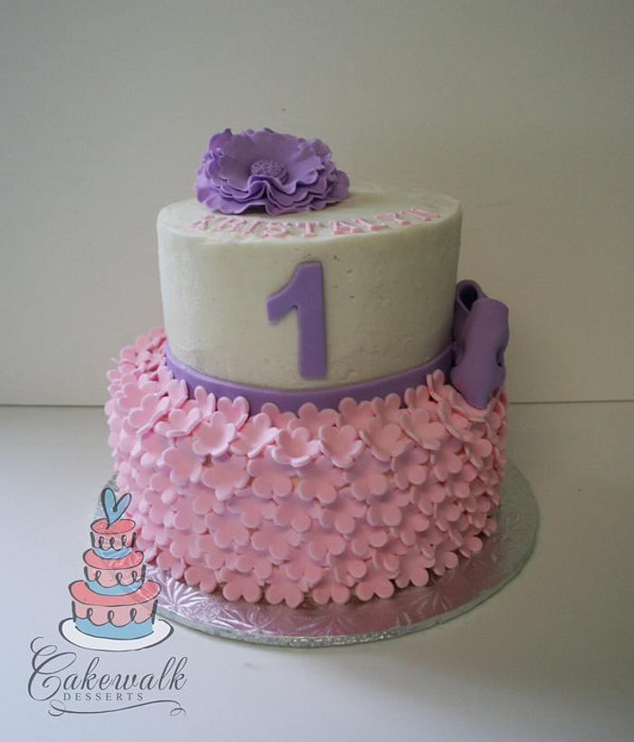 Girly 1st Birthday Cake
