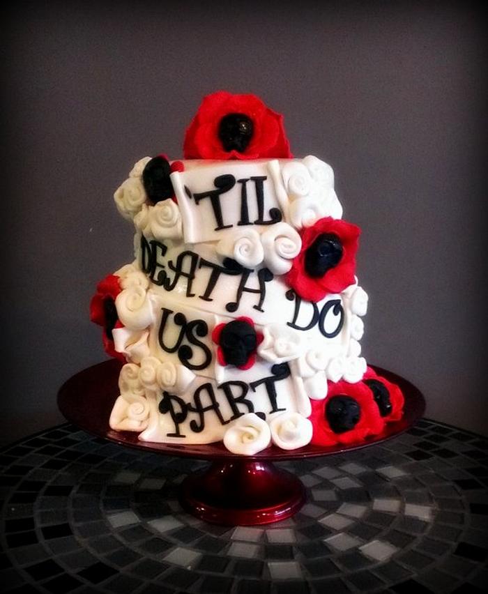 'til death do us part roller derby wedding cake