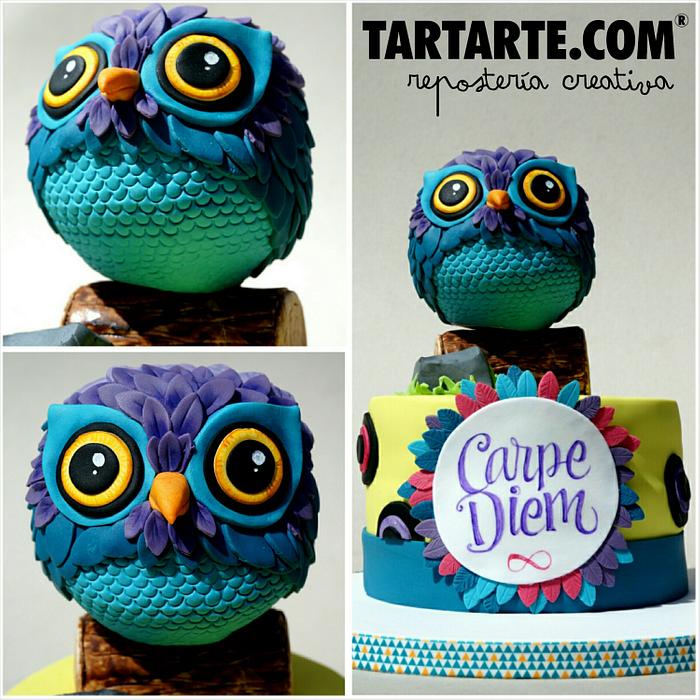 Owl cake: Carpe Diem
