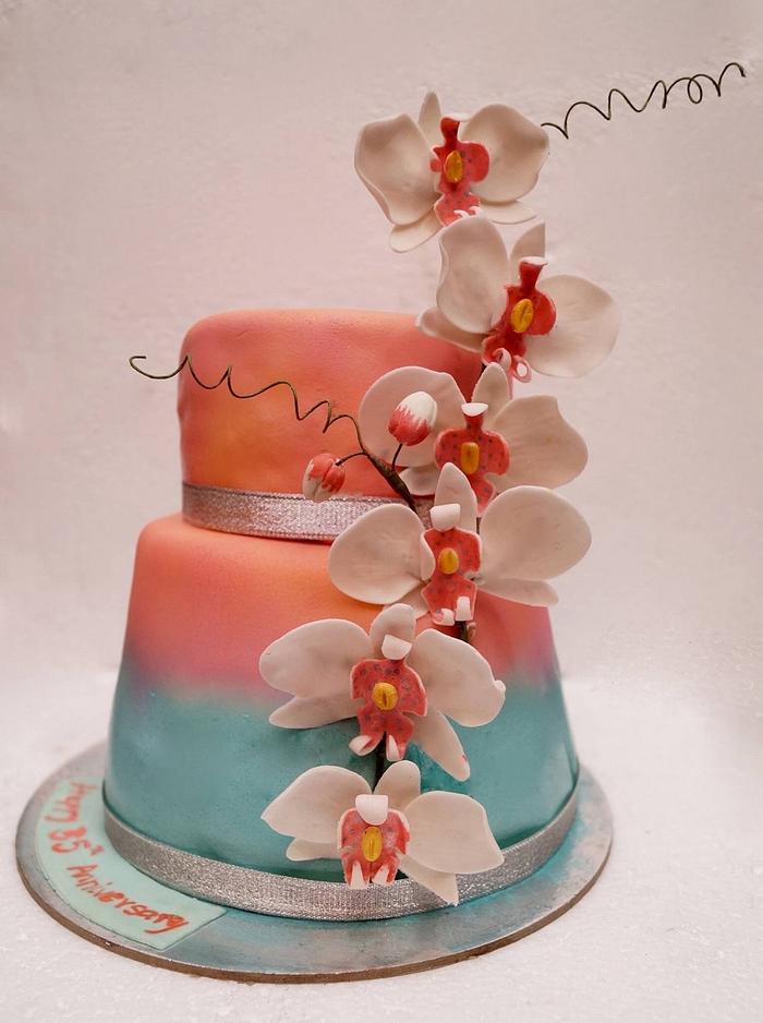 Jade and Coral anniversary cake