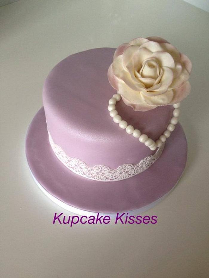 Rose Engagement Cake xoxo