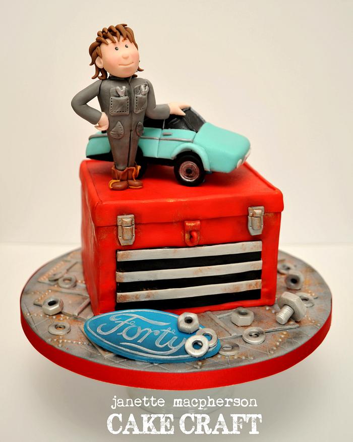 Car Mechanic 40th Birthday cake