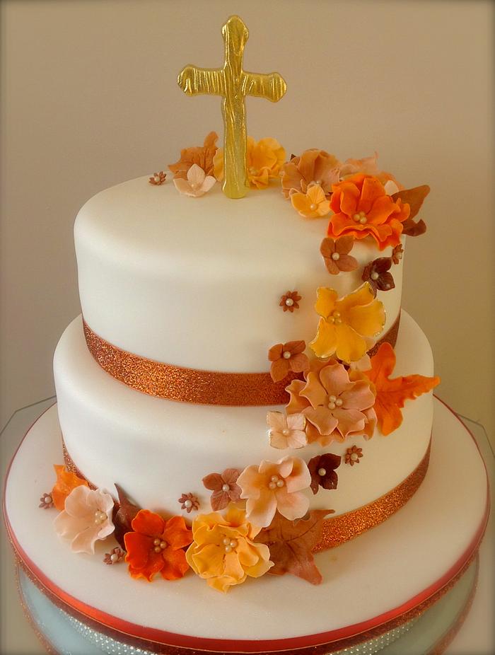 Autumn Christening cake 