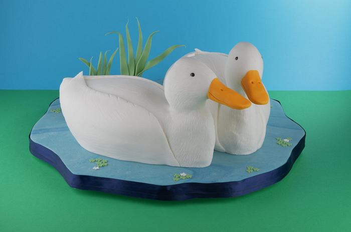Mr & Mrs Duck Wedding Cake