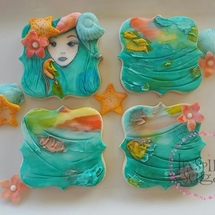 mermaid themed cookies