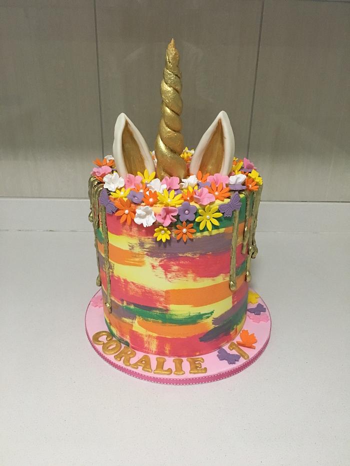 Unicorn cake with a twist