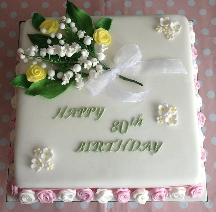 80th birthday Lily of the Valley cake