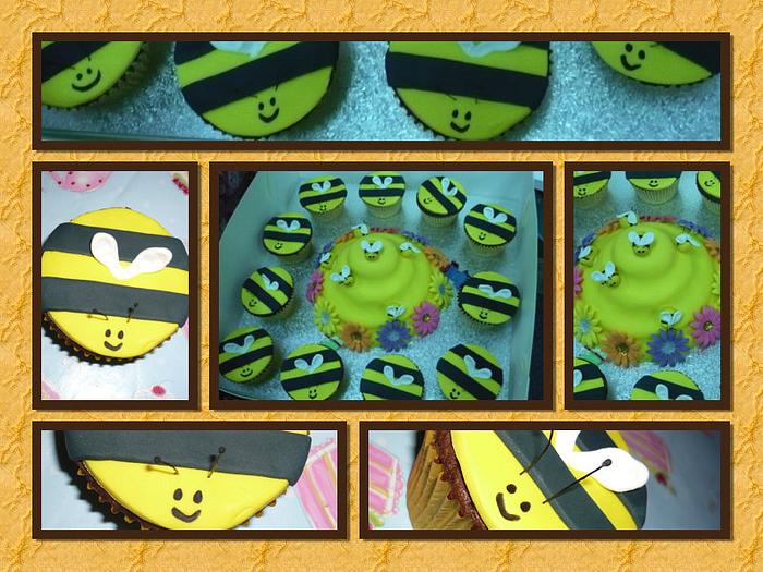 Bee cake and cupcakes