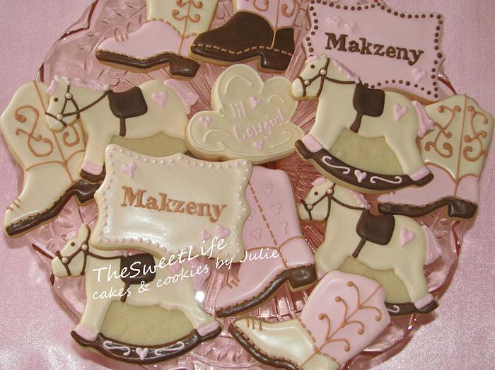 Horsey theme baby shower cookies
