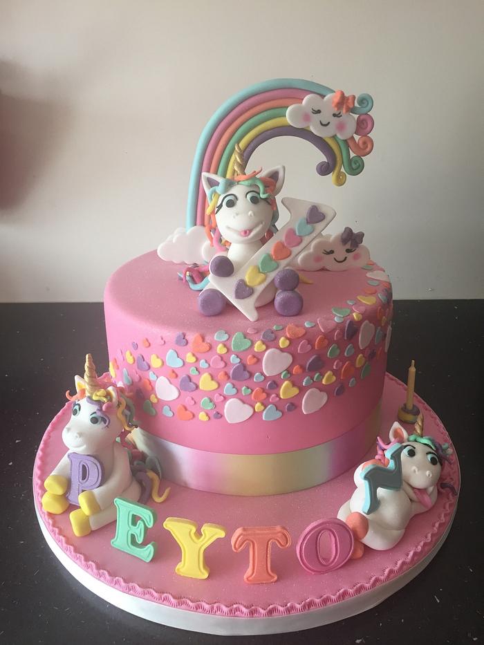 Unicorn 1st birthday cake 