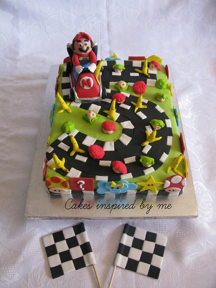 Mario bros cart cake