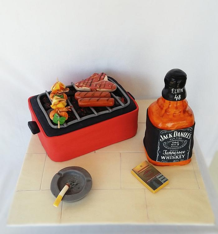 Barbecue & Jack Daniel Cake