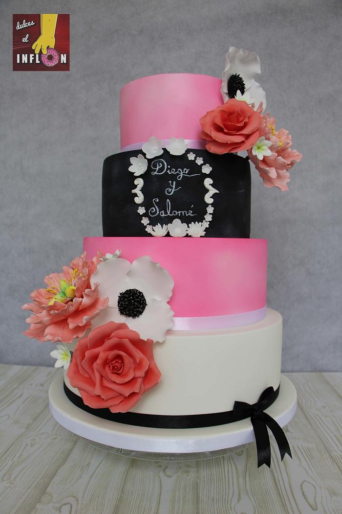 floral cake for wedding